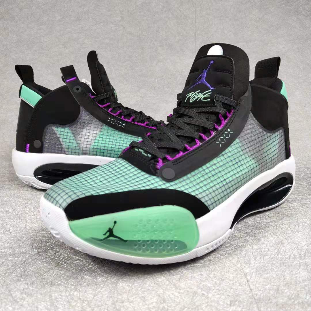 2019 Men Jordan 34 Green Black Pink White Shoes